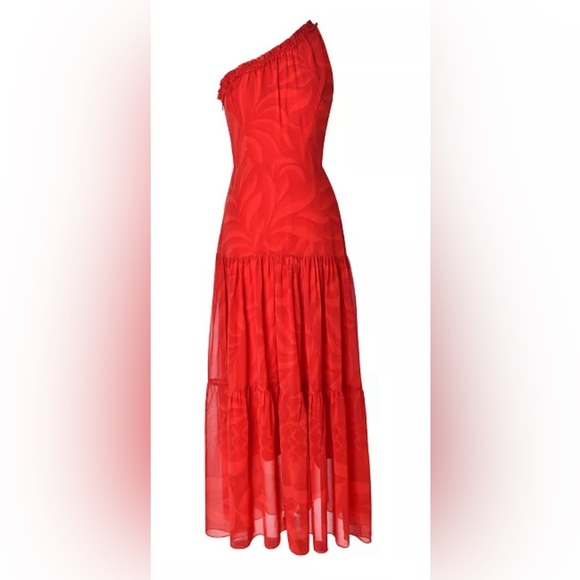 Taylor Printed One-Shoulder Maxi Dress Size 6 New With Tags - Picture 1 of 5